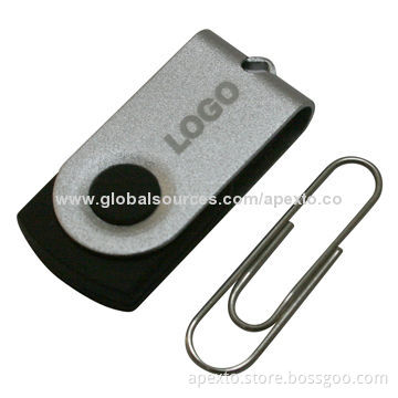 Metal Mini Swivel USB Flash Drive, Available in Imprinted or Engraved Logos and Various Capacity